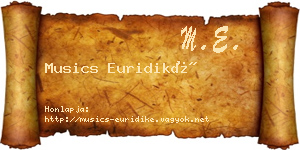 Musics Euridiké névjegykártya